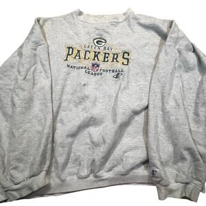 Vintage Pro Line Green Bay Packers Sweatshirt Gray NFL by Men 3XL